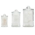 Hds Trading 3 Piece Glass Apothecary Jar Set, Clear ZOR95918